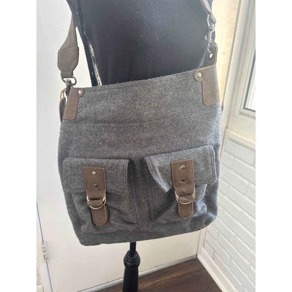 MO & CO Wool Blend Cross Body Messenger Bag gorpcore travel workwear streetwear